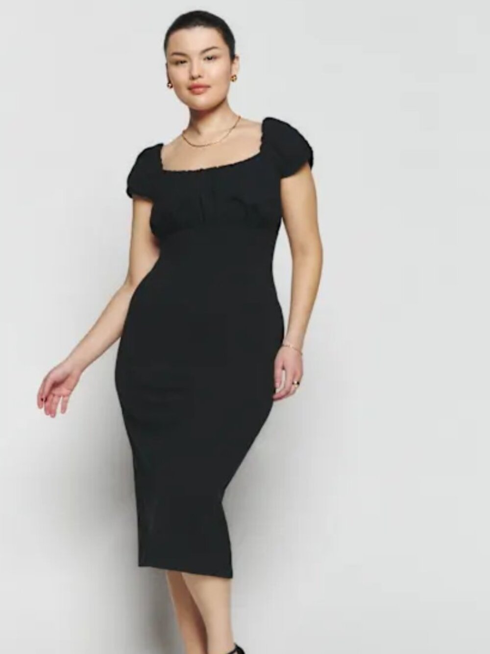 Reformation Alora Knit Dress Black - Size L